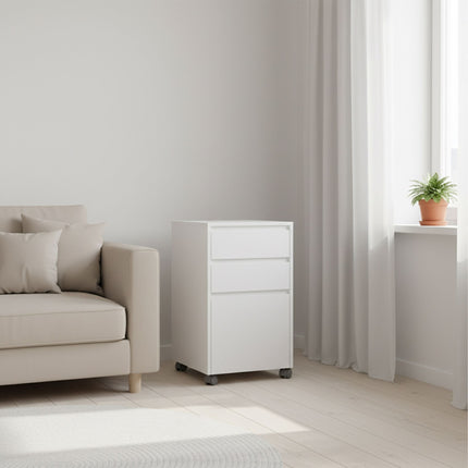 Mobile 3-Drawer Cabinet with Hanging File System