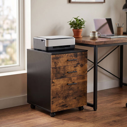 Mobile Cabinet with 3 Drawers, Brown – 57.5x40x40 cm