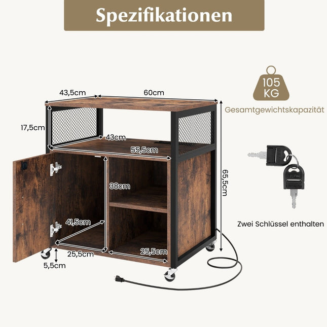 Mobiele archiefkast met laadstation en slot