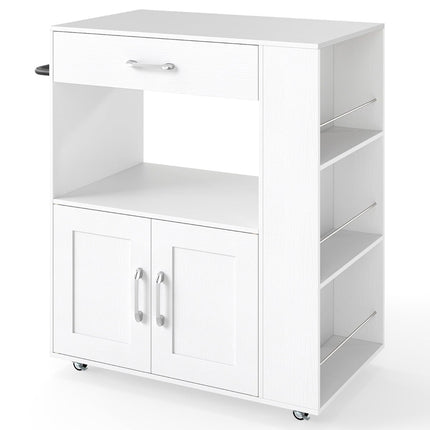 Pojízdný kuchyňský vozík s pracovní deskou, zásuvkou, držákem na ručníky