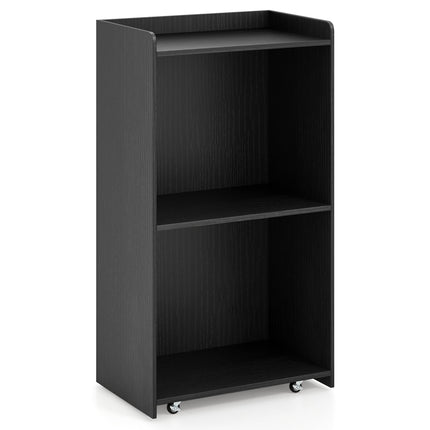 Pojízdný řečnický pult s policemi, černý, 105 cm