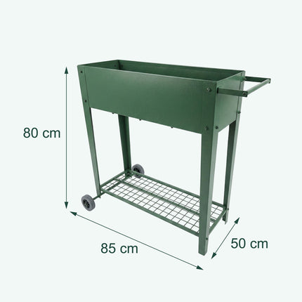 Mobile Raised Garden Bed With Wheels And Storage Tray