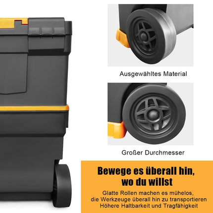 Mobilní box na nářadí s kolečky, stohovatelný design 3v1