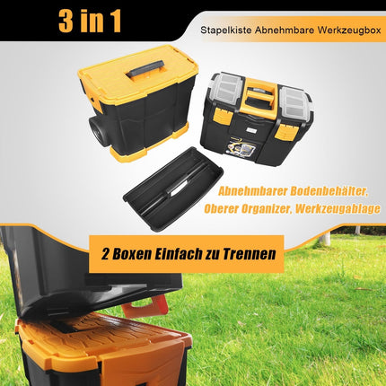 Mobilní box na nářadí s kolečky, stohovatelný design 3v1