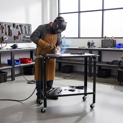 Mobile Welding Table with Perforated Steel Top