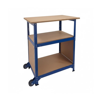 Mobile Workbench With Casters, Pegboard, Adjustable Height