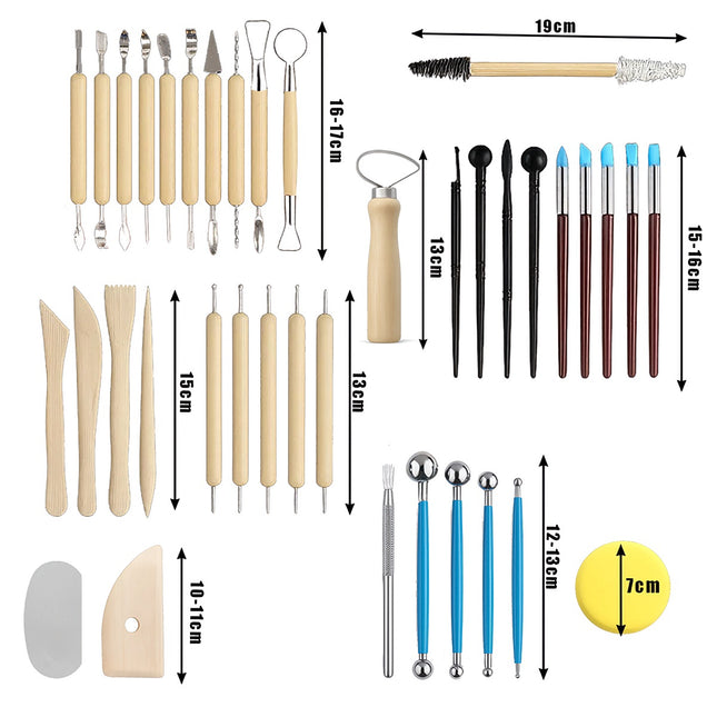 Set modelleer- en beeldhouwgereedschappen, 10 stuks