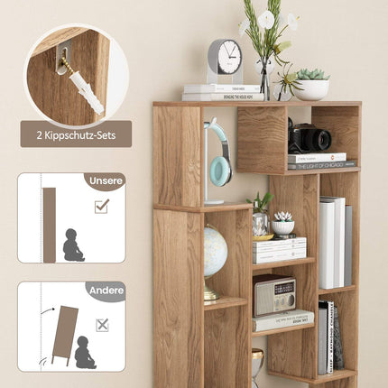 Modern Bookshelf with Open Shelves & Anti-Tip Design