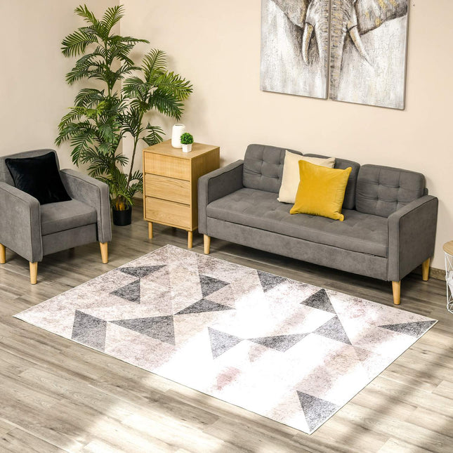 Moderní geometrický koberec 230x160 cm do obývacího pokoje, šedá/černá/bílá