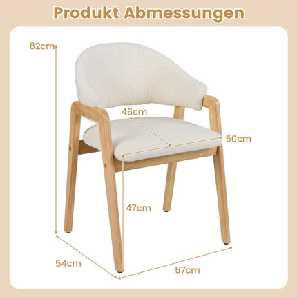 Modern Dining Chairs Set of 2, Padded Seat, White