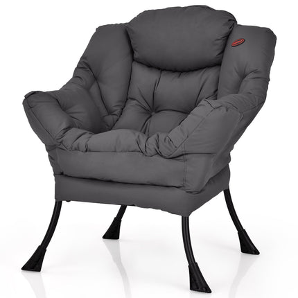 Modern Recliner Chair with Armrests & Side Pocket, Gray