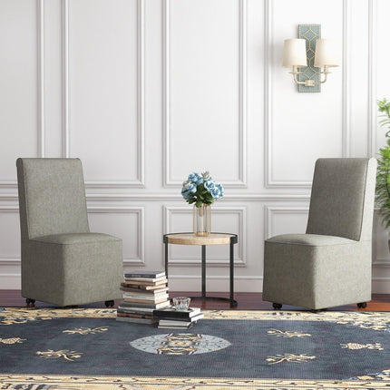 Moderní designové křeslo bez područek s brzdicími kolečky a snímatelným potahem, pohodlné křeslo na čtení 47 x 60.5 x 98 cm
