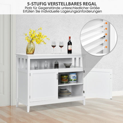 Modern storage cabinet sideboard with adjustable inner shelf and 2 doors white