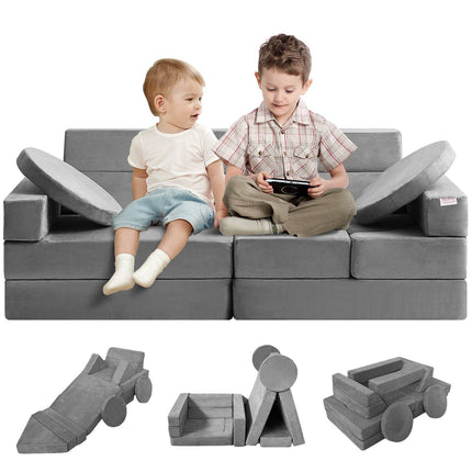 Modular Kids Play Couch, 15-Piece Foam Sofa Set