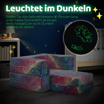Modular Kids Sofa – Glow-in-the-Dark Play Couch, 71x53x34.5 cm