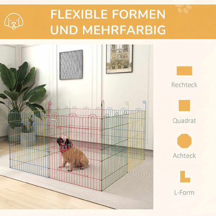 Modular Steel Puppy Playpen with Locking Door, Ø156x60 cm