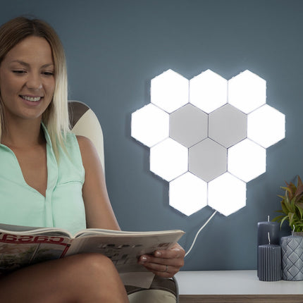 Modular Touch LED Panels InnovaGoods Tilight, Set of 3, Magnetic, White
