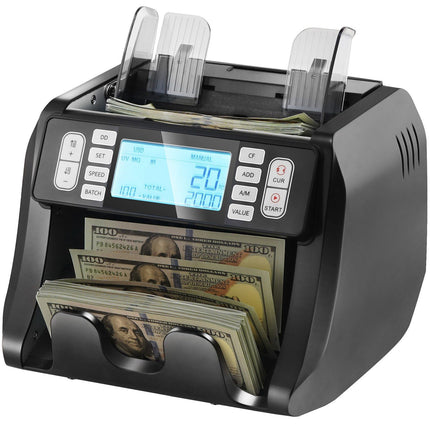 Money Counter Machine, UV MG IR DD, USD EUR, Dual Display