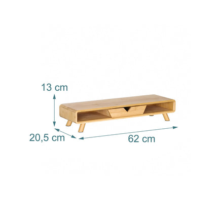 Podstavec pod monitor se zásuvkou – bambus, ergonomický design