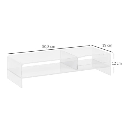 Akrylový stojan na monitor s úložným prostorem pro 24" obrazovku, PC, notebook