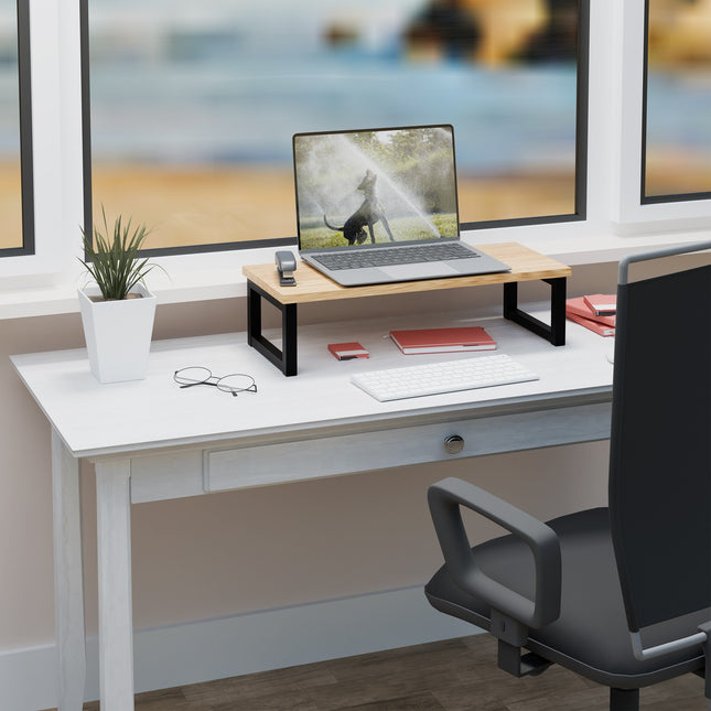 Podstavec pod monitor s úložným prostorem – industriální design