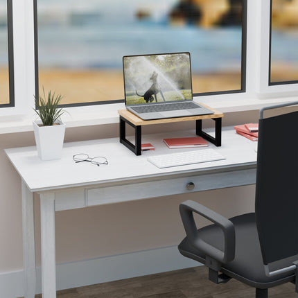 Podstavec pod monitor s úložným prostorem – industriální design