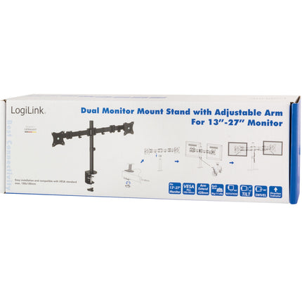 Monitorarm doppelt 13-27" 428mm