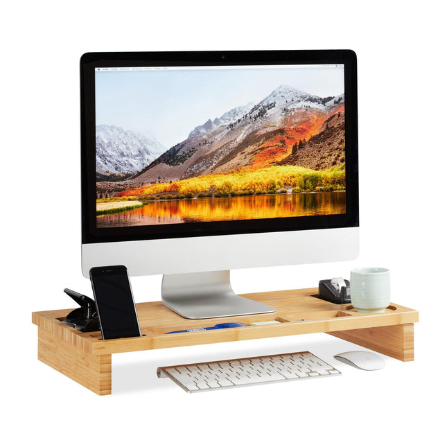 Podstavec pod monitor z bambusu
