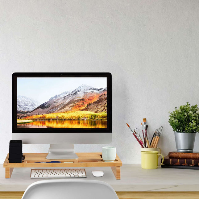 Podstavec pod monitor z bambusu