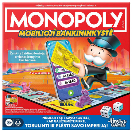 Desková hra Monopoly s bankovnictvím přes aplikaci – litevská edice
