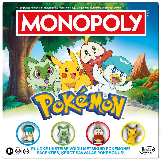 Desková hra Monopoly s Pokémony v estonštině a lotyštině