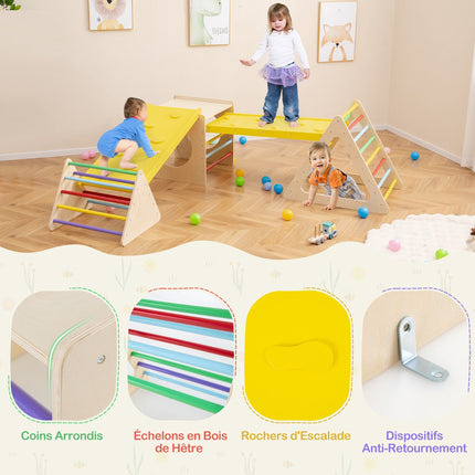 Montessori dřevěná lezecká sada 5v1 se skluzavkou, 60 kg