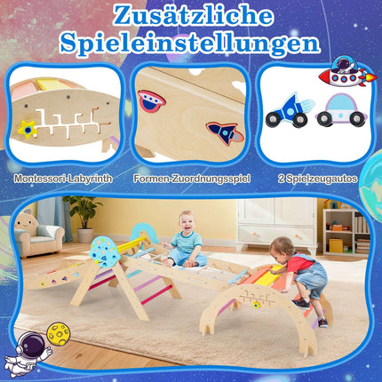 Montessori 9-in-1 Climbing Set with Slide & Ramp