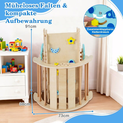 Montessori 9-in-1 Wooden Climbing Set with Slide & Ramp