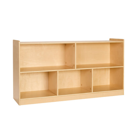 Montessori Bookshelf, 5-Section Kids Toy Storage, Brown