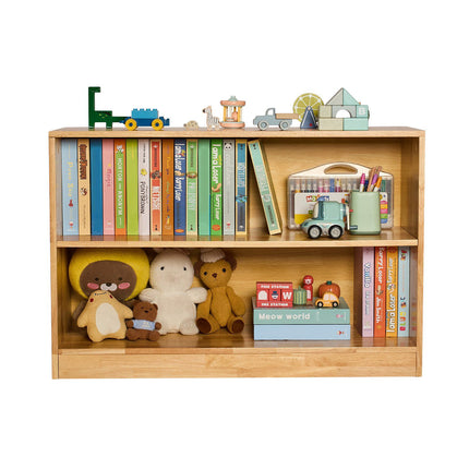 Montessori Bookshelf, 870mm Wide, 2-Tier, Brown