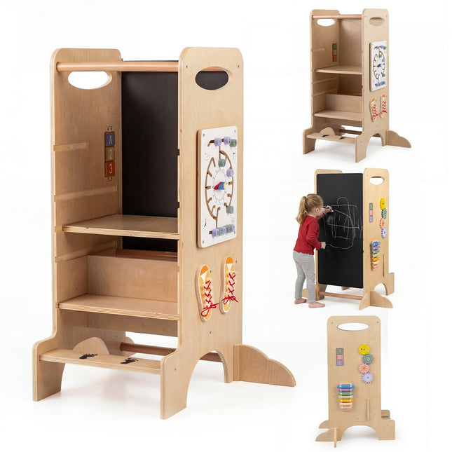 Montessori učící věž, nastavitelná výška, bukové dřevo