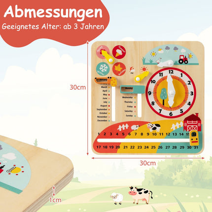 Montessori naučné hodiny ze dřeva pro děti od 3 let