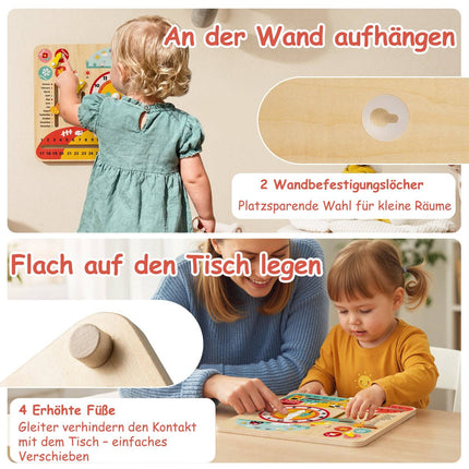 Montessori naučné hodiny ze dřeva pro děti od 3 let