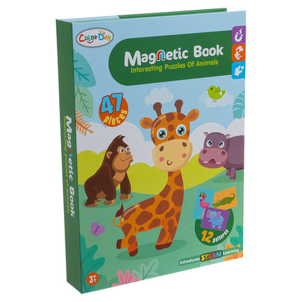 Montessori magnetické puzzle – africká zvířata, 47 dílků