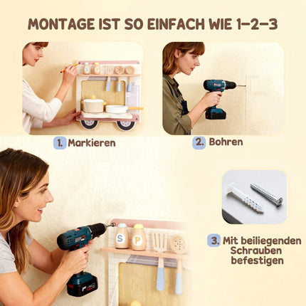 Montessori manipulační deska náklaďák na zeď, 163.8 cm, věk 3+