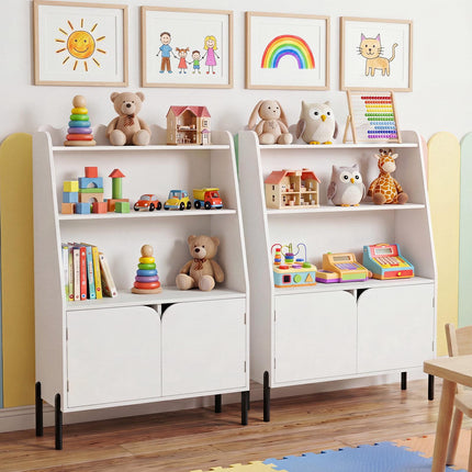 Montessori Wooden Children's Shelf, White, 3 Compartments