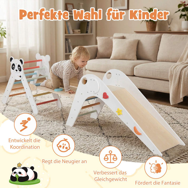 Montessori dřevěná lezecká sada s designem pandy