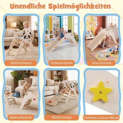 Montessori dřevěná lezecká sada s designem pandy