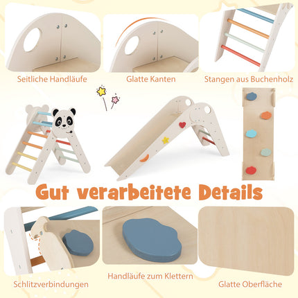 Montessori dřevěná lezecká sada s designem pandy