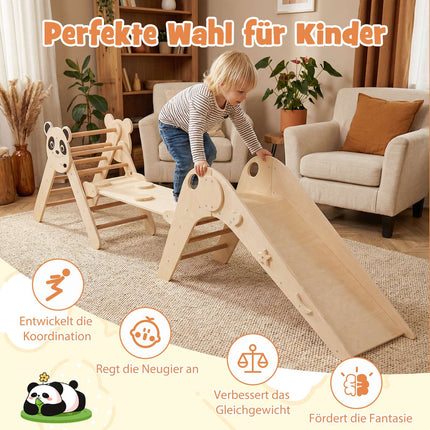 Montessori dřevěná lezecká sada s designem pandy