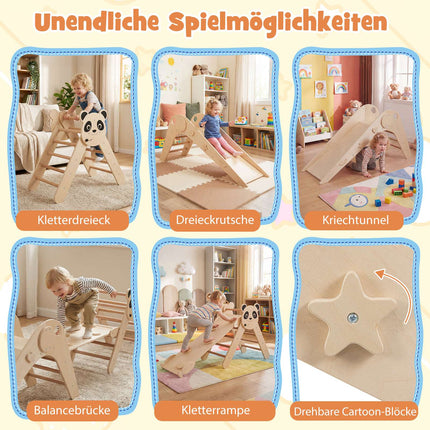 Montessori dřevěná lezecká sada s designem pandy