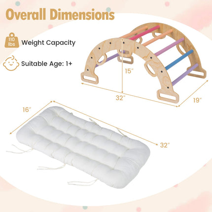 Montessori Wooden Rocking Climbing Arch with Cushion