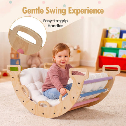 Montessori Wooden Rocking Climbing Arch with Cushion