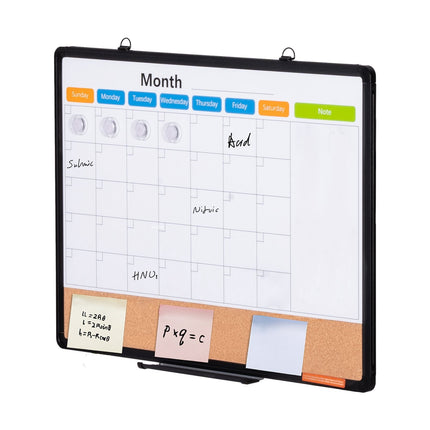 Monthly Calendar Whiteboard and Cork Board, 24x18 in